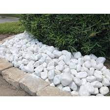 Very smooth and polished rocks that add texture and warmth to your garden, pathways and modern yards. Rain Forest 0 5 In To 1 5 In 20 Lb Small Snow White Pebbles Rfswp1 20 The Home Depot Landscaping With Rocks White Landscaping Rock Stone Landscaping