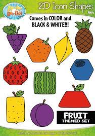 Fruits 2d Icon Shapes Clipart Zip A