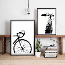 Black Bicycle Art Cycling Canvas