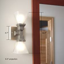 Two Light Linear Sconce With 2 1 4 In