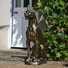 Great Dane Dog Bronze Metal Garden Statue