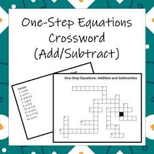 One Step Equations Crossword Addition
