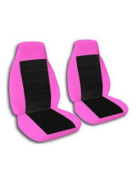 Hot Pink And Black Longhorn Car Seat Covers