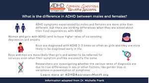 A female with adhd may be less hyperactive and less impulsive than her male counterpart. What Is The Difference In Adhd Between Males And Females Adhd Awareness Month October 2021
