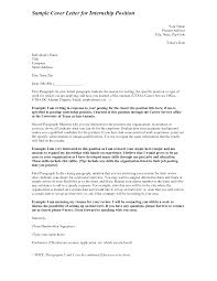 Sample Cover Letter for Unadvertised Internship