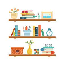 Book Shelf Vector Art Icons And