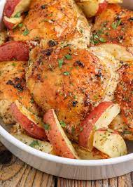 roasted en thighs with red