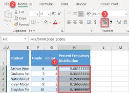 percent frequency distribution excel