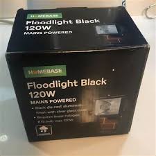 120w Black Floodlight Mains Powered