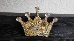 Gold Crown Wall Decor Upcycled Jewelry