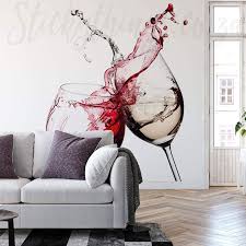 Wine Filled Glasses Wall Mural Wine