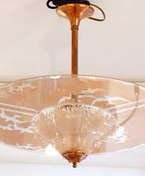 Art Deco Pale Pink And Copper Ceiling