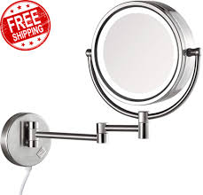 led lighted wall mount makeup mirror