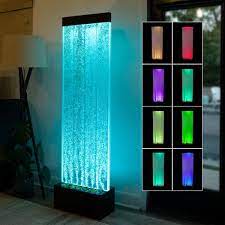 Alpine Corporation 72 H Indoor Bubble Wall Fountain With Color Changing Led Lights And Remote Black