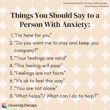 what to say to someone with anxiety