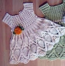 vestidos de bebe a crochet patrones