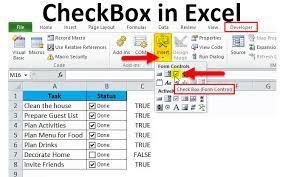 create checkbox in excel