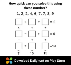 In fact, some students find math to be difficult and dislike it so much that they do everything they can to avoid it. Maths Puzzle 1 2 2 4 6 7 7 8 9 Puzzlersworld Com