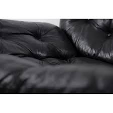 vintage leather black sofa by john