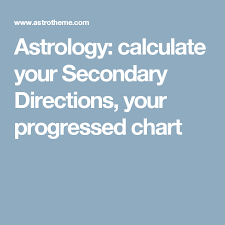 Astrology Calculate Your Secondary Directions Your