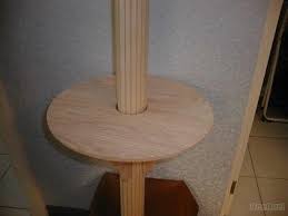 table set in diy wooden shelf column