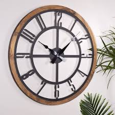 Pin On Black Metal And Wood Wall Clock