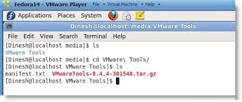 install vmware tools on fedora 14