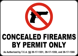 tennessee concealed firearms by permit