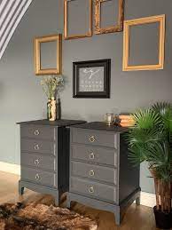 You're looking for a quality bedside table that looks great and works great in your bedroom. Solid Mahogany Bedside Table Made By Stag In Dark Grey Matching Items Pair Grey Bedroom Furniture Grey And Gold Bedroom Grey Painted Furniture