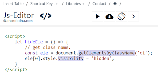 how to hide html element by cl name