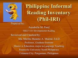Philippine Informal Reading Inventory Phil Iri