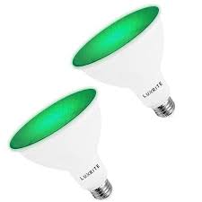 Luxrite Led Par38 Flood Green Light Bulb 8w 45w Damp Rated Ul Listed E26 Base Indoor Outdoor Decoration 2 Pack