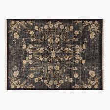 black fl wool area rug