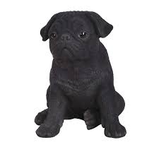 hi line gift black pug puppy statue