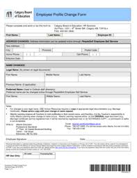 Fillable Online Employee Profile Change Form Home Cbe Home Fax