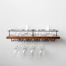 outline wine glass wall shelf
