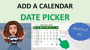 insert an excel date picker calendar