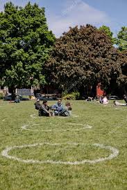 (kate cornick/cbc) city staff painted circles on. People Hang Out At Trinity Bellwoods Park Sitting In Social Distancing Circles The Circles Have A