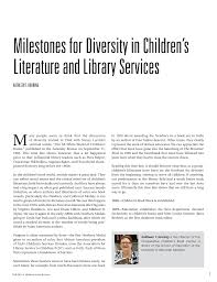 Milestones for Diversity in Children's Literature and Library Services