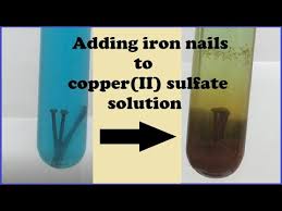 iron metal copper ii sulfate