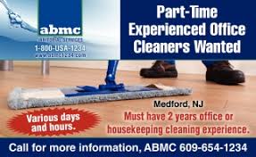 part time experienced office cleaners