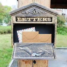 Vintage Mail Box Outdoor Lockable Bird