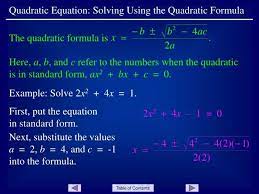 Ppt Quadratic Equation Solving Using
