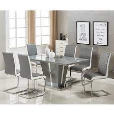 Memphis Large Grey Gloss Dining Table 6