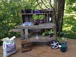 potting bench from old fence boards