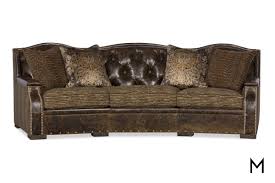 bart tufted leather sofa with nail head