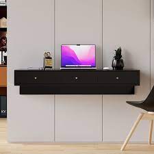 Wall Mounted Desk In Pine Wood Frame Homary