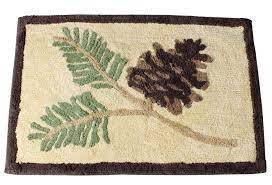 pine branch fluffy bath mat rug