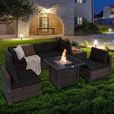 Costway 7pcs Patio Rattan Furniture Set