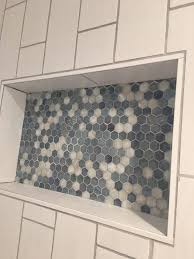 white hexagon glass mosaic tile tile club